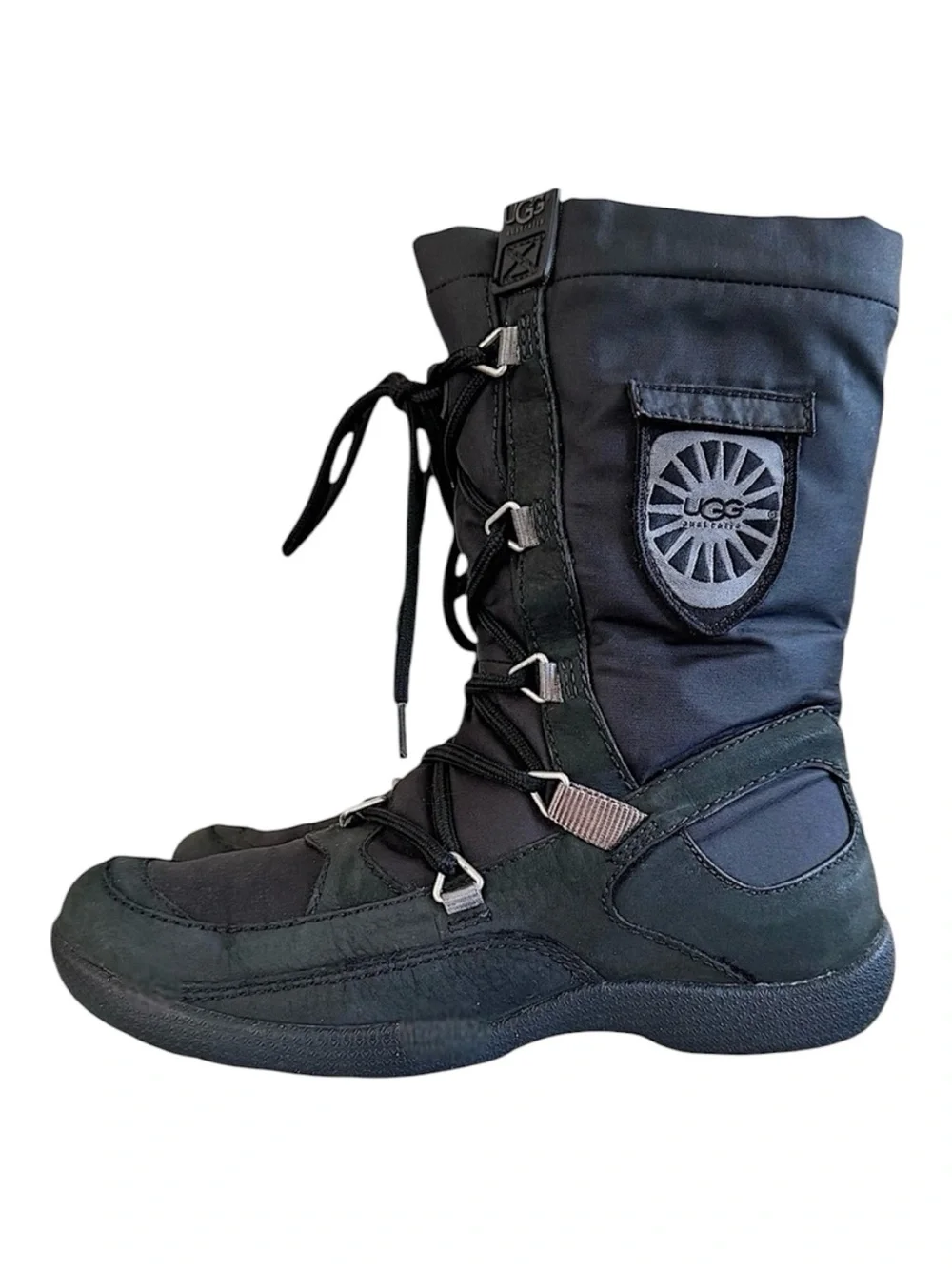 Ugg Waterproof Lace Up Boots Sherpa Lined Suede